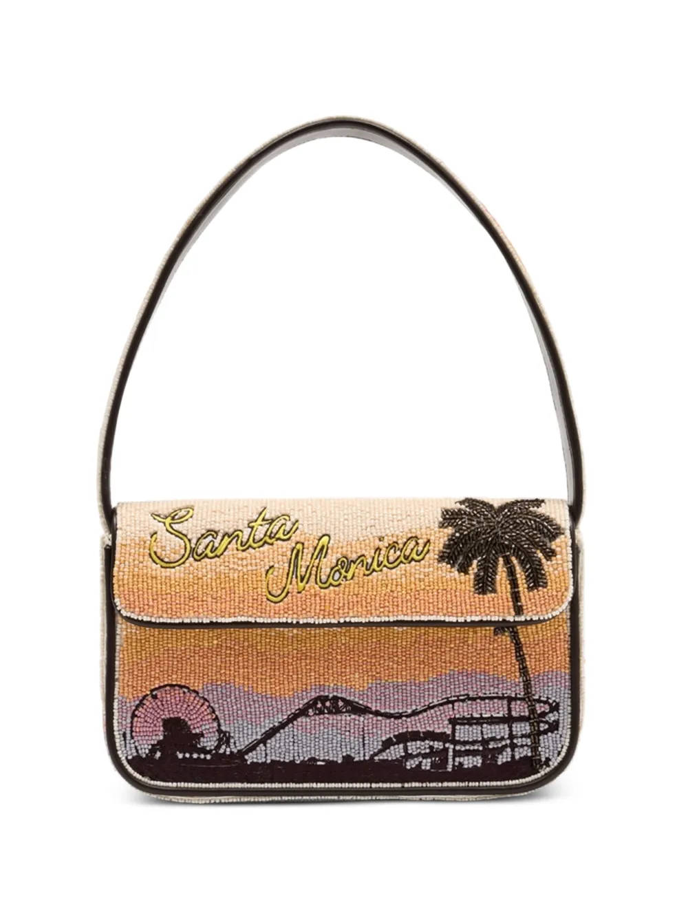 STAUD Tommy bead-embellished shoulder bag - Arancione