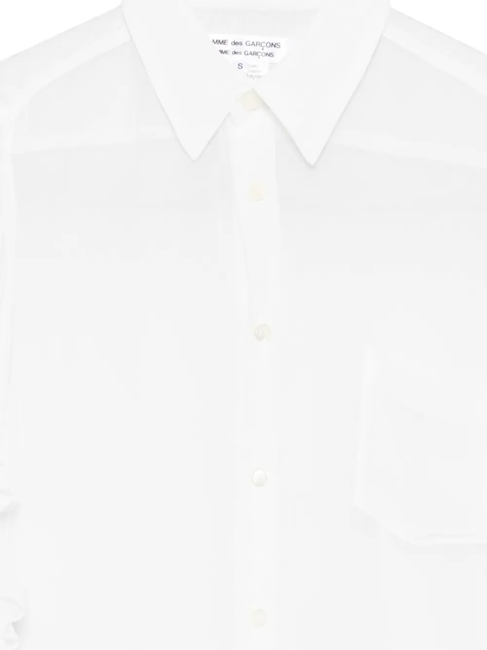 Comme Des Garçons Comme Des Garçons Doorzichtige blouse met ruches Wit