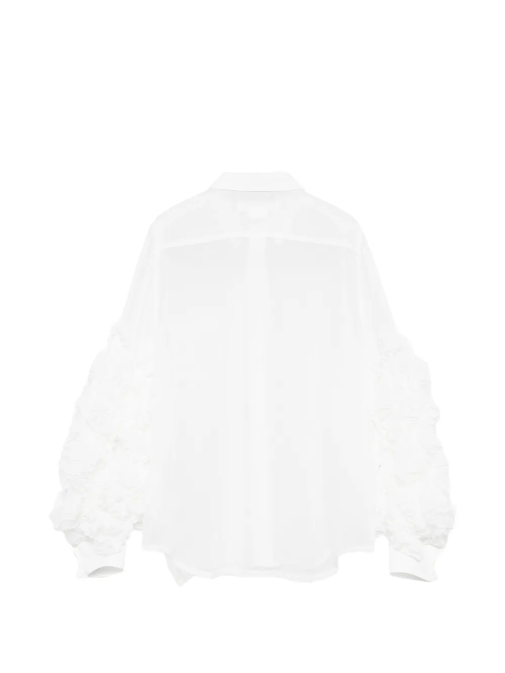Comme Des Garçons Comme Des Garçons Doorzichtige blouse met ruches Wit