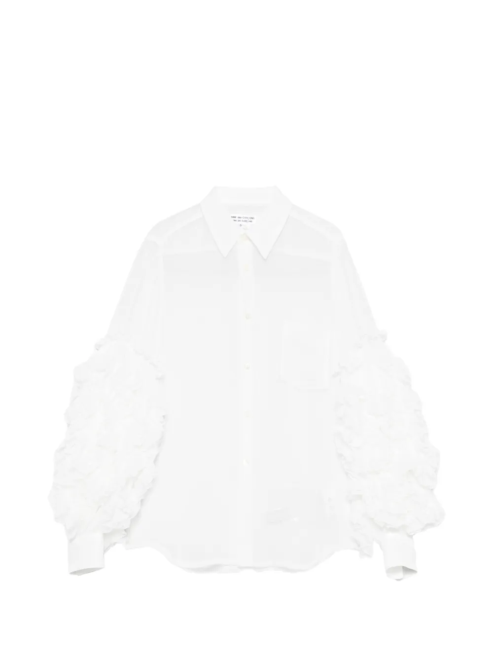 Comme Des Garçons Comme Des Garçons ruffled sheer blouse - Bianco