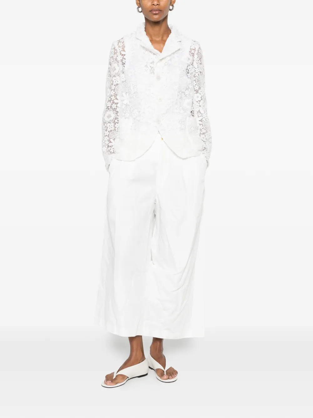 Comme Des Garçons Comme Des Garçons Broek met wijde pijpen Wit