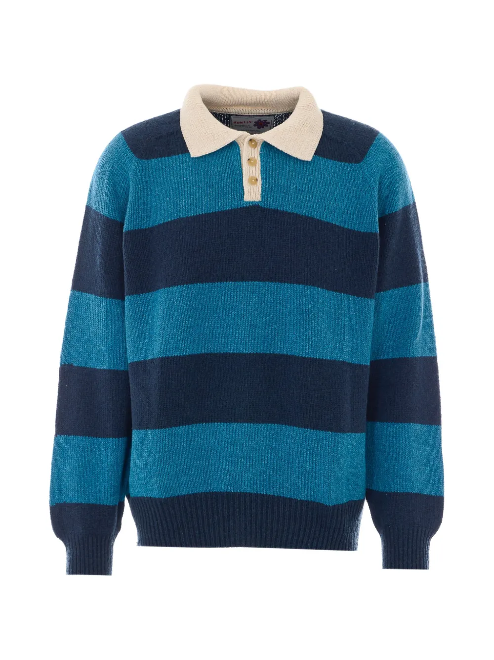 Howlin' striped long-sleeve polo shirt - Blu