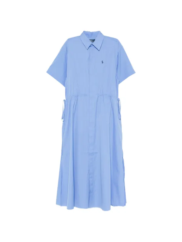 未使用！ POLO RALPH LAUREN シャツドレス☆彡 Polo Ralph Lauren ドローストリング ミディシャツドレス | ブルー