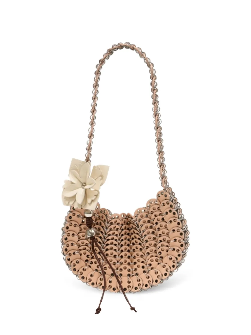 Rabanne Moon Flip flower-embellished shoulder bag - Toni neutri
