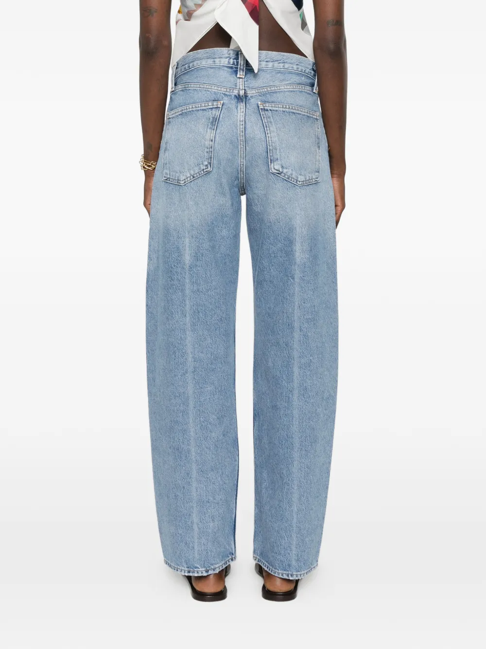 AGOLDE Broek met wijde pijpen Blauw