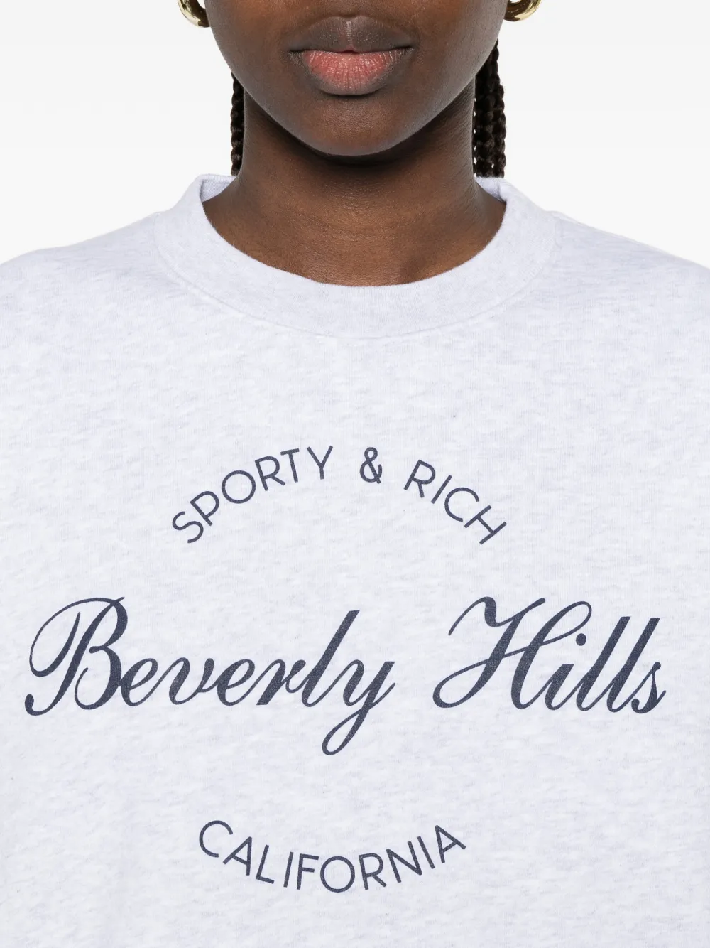 Sporty & Rich Beverly Hills hoodie met logoprint Grijs