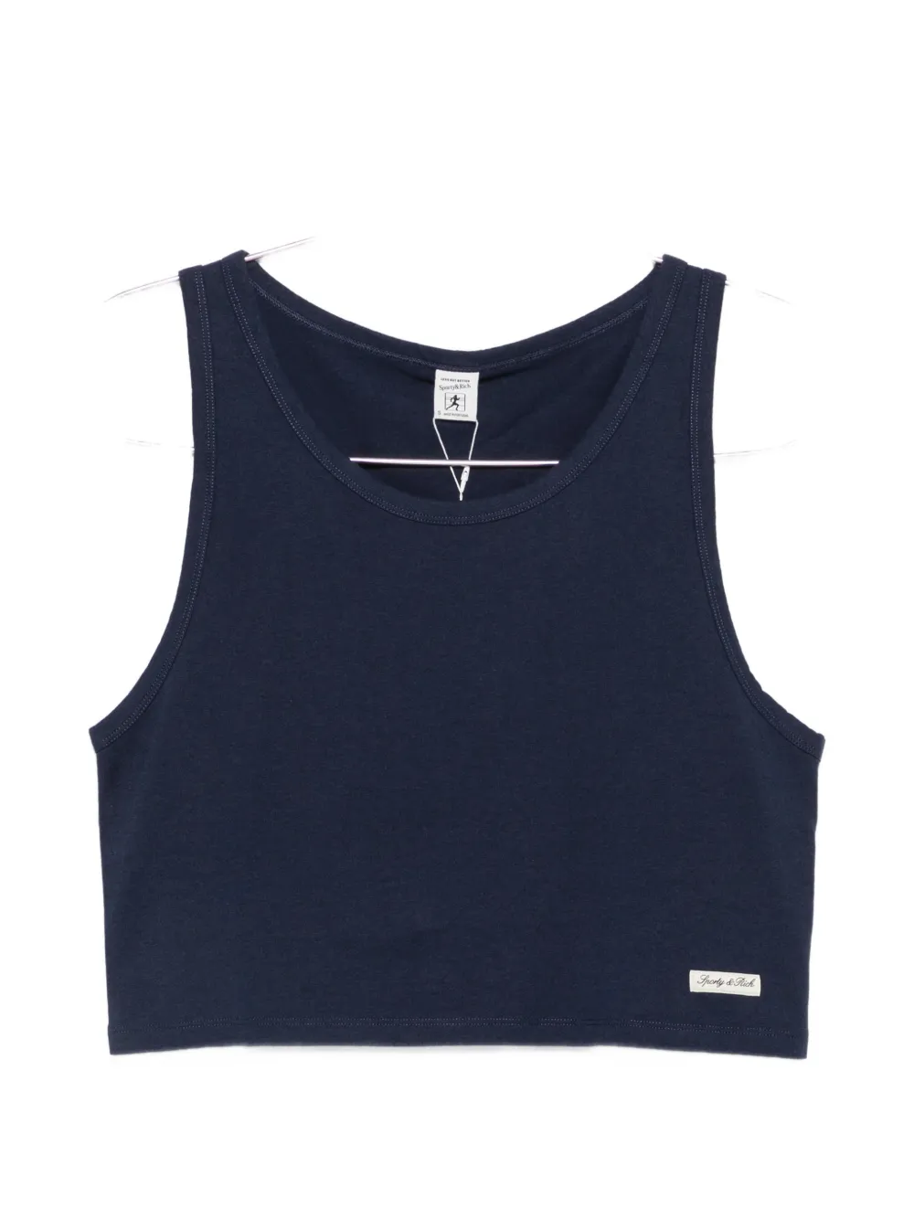 Sporty & Rich logo-patch tank top - Blu