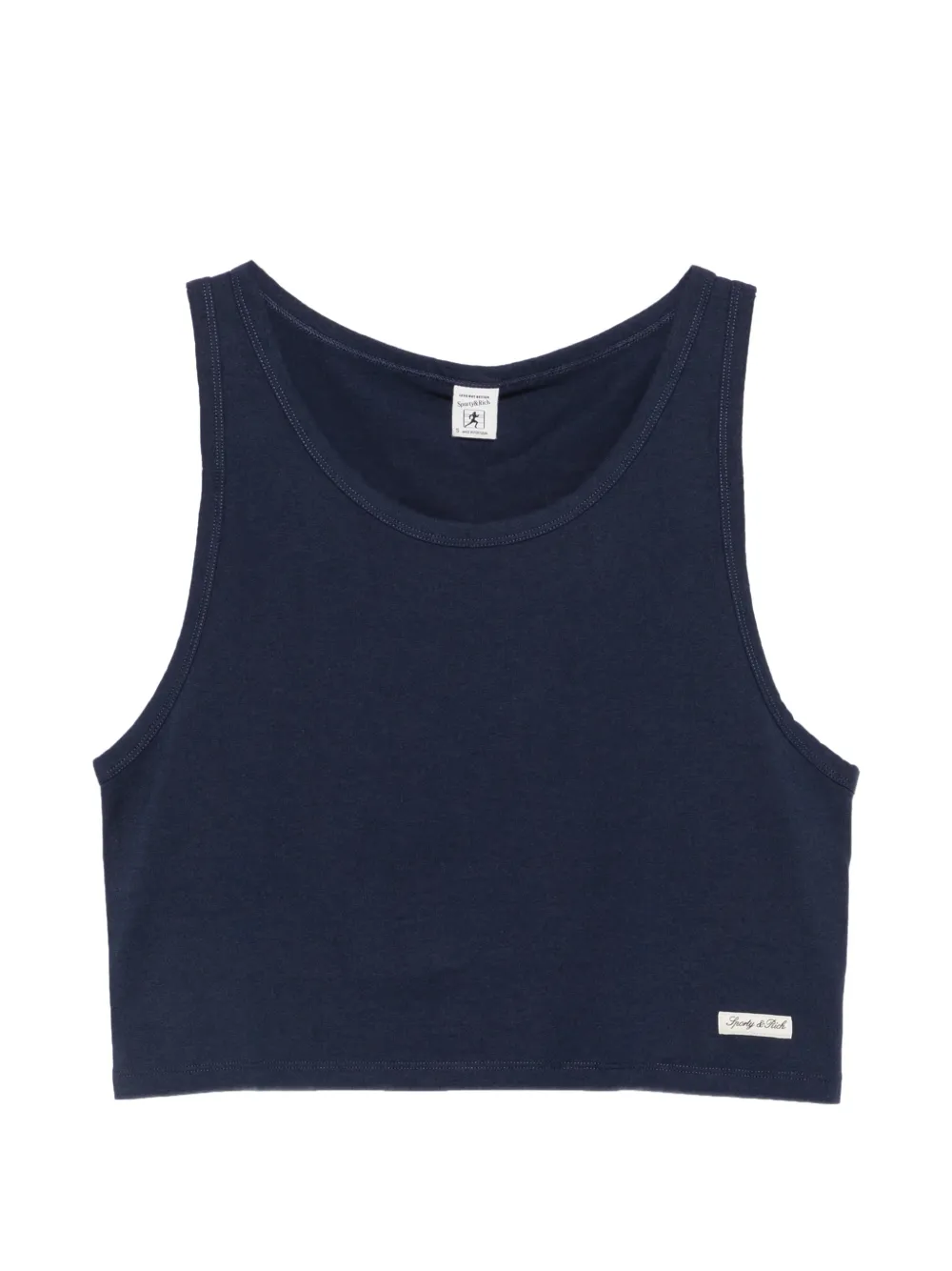 Sporty & Rich logo-patch tank top - Blu