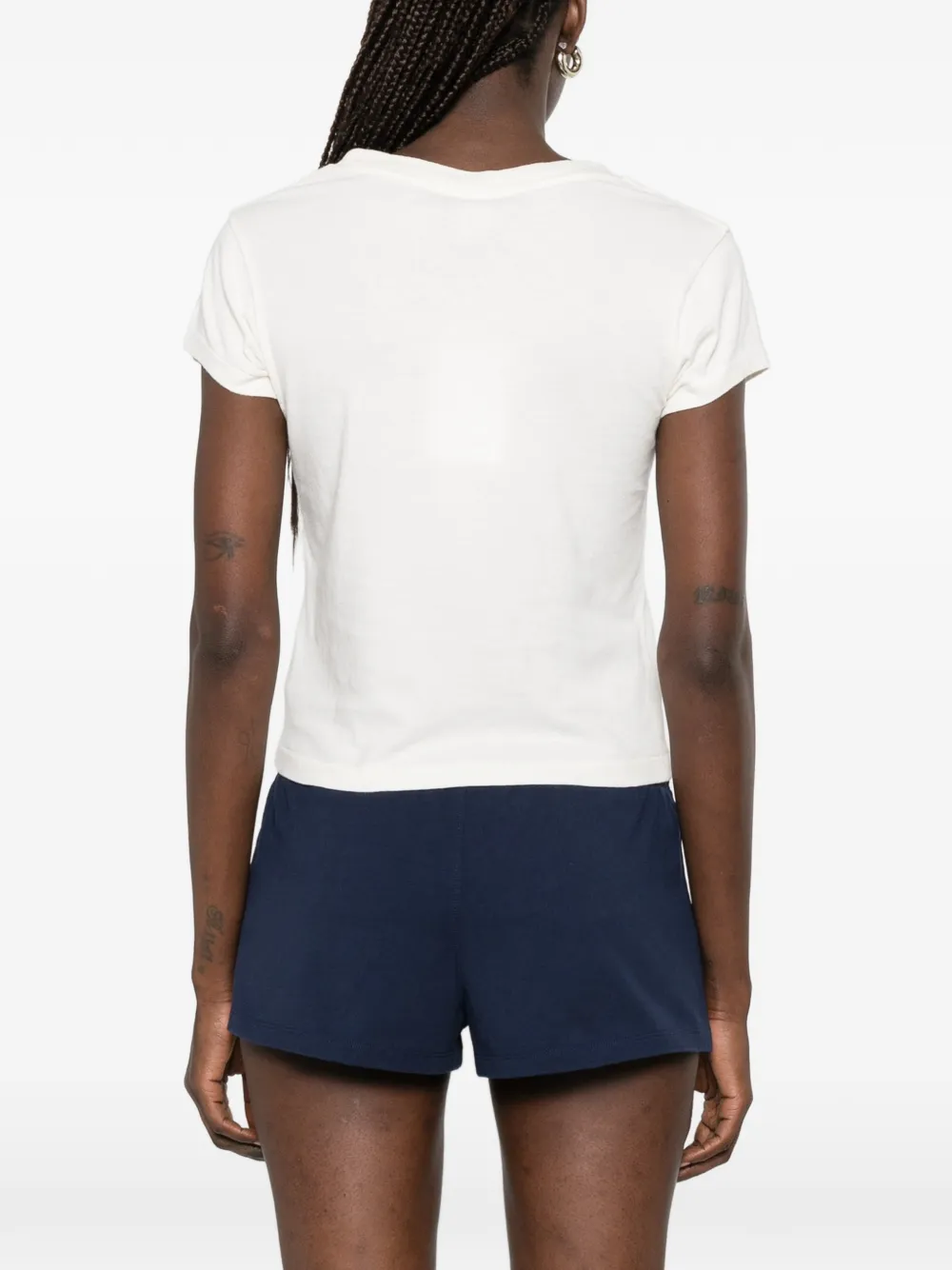 Sporty & Rich Poly T-shirt met logoprint Beige