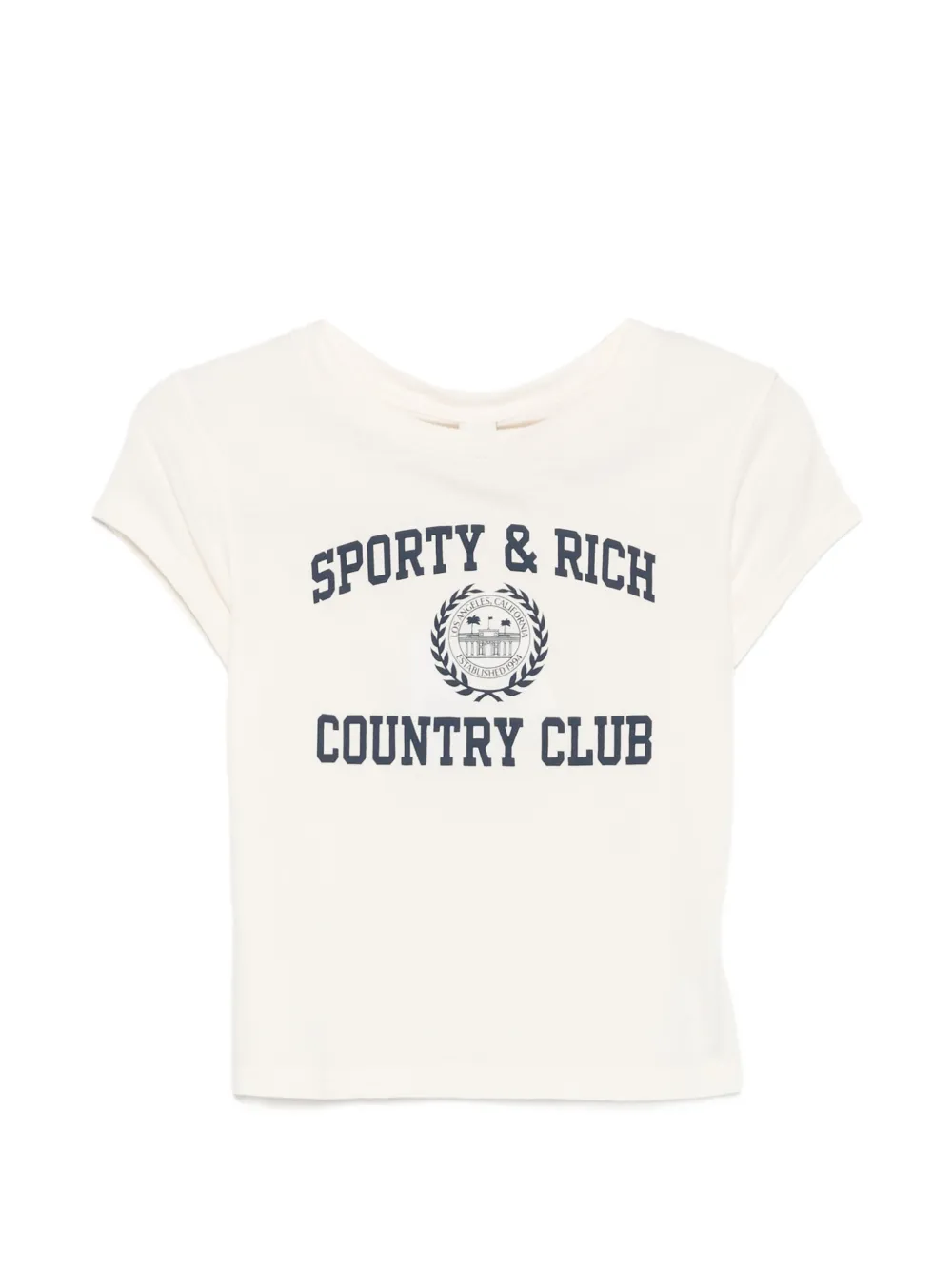 Sporty & Rich Poly logo-print T-shirt - Toni neutri