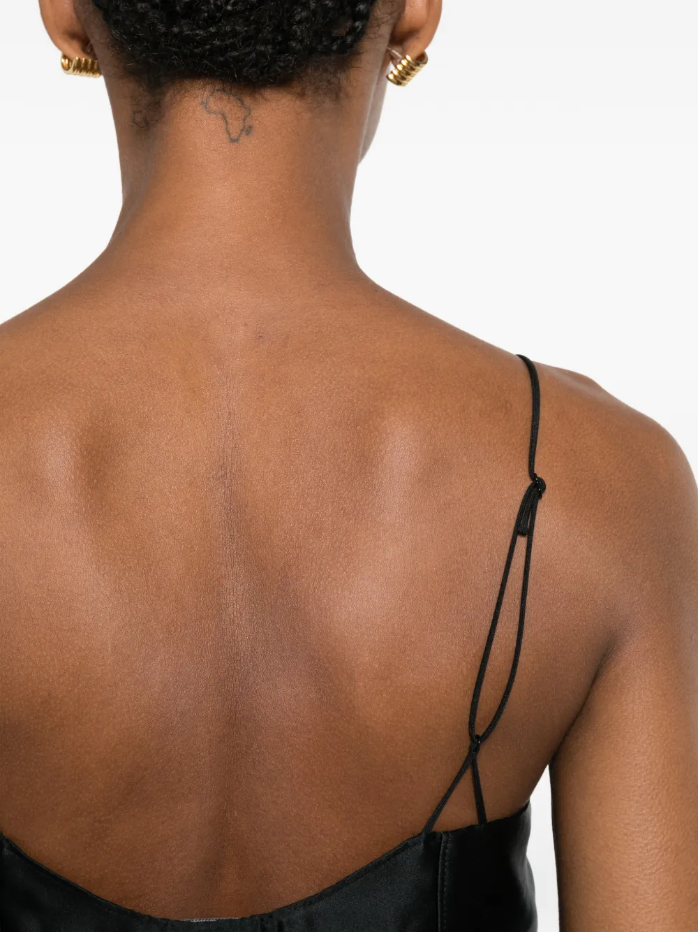 CALVIN KLEIN COLLECTION Fia midi-jurk met spaghettibandjes en vlakken Zwart