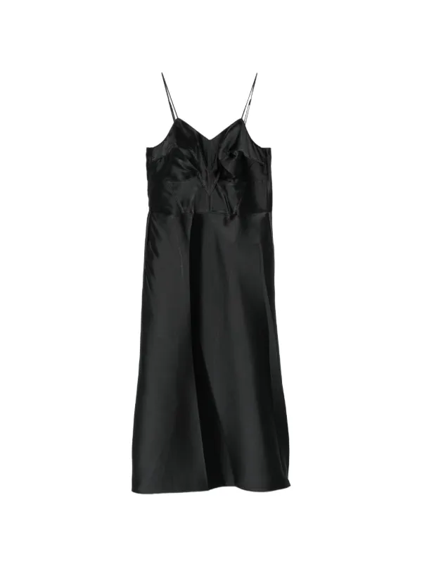 Calvin Klein Collection Fia Panelled Spaghetti-strap Midi Dress in Black