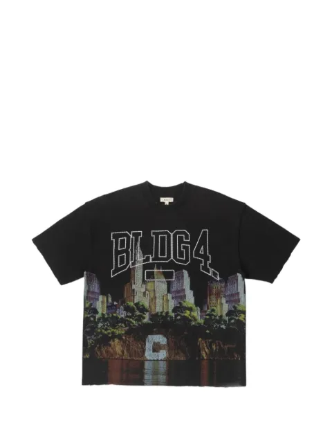 BLDG4 graphic-print distressed T-shirt
