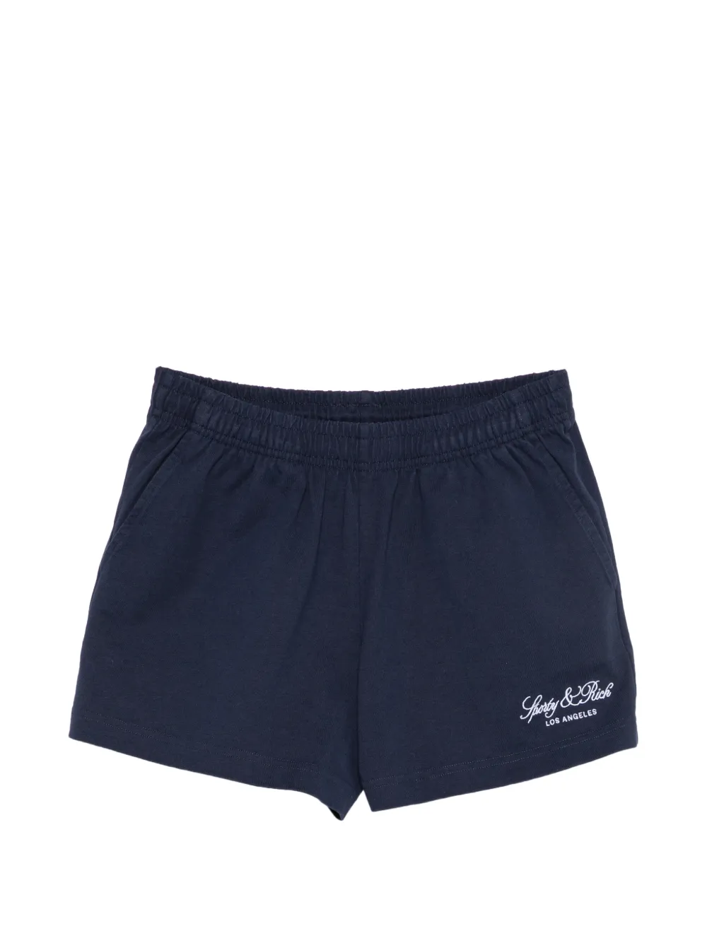 Sporty & Rich logo-embroidered drawstring shorts - Blu
