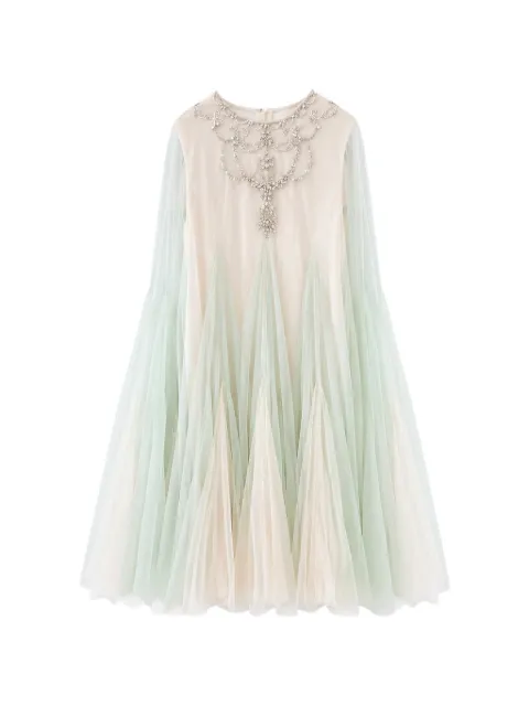 MAISON AVA crystal-embellished tulle-panelled dress
