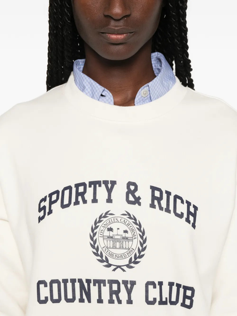 Sporty & Rich Katoenen sweater met logoprint Beige