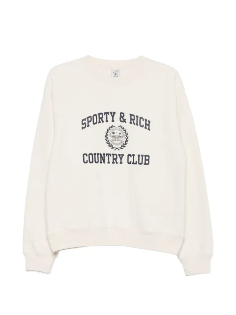 Sporty & Rich Varsity Crest logo-print cotton sweatshirt