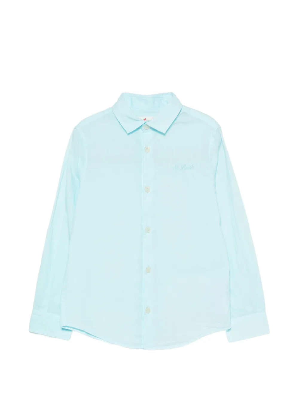 MC2 Saint Barth Kids Chemise Ice overhemd met geborduurd logo Blauw