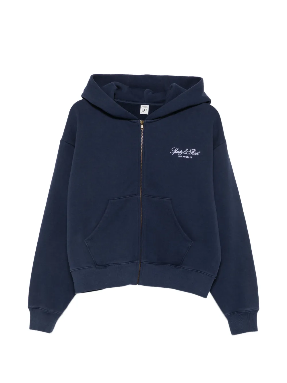 Sporty & Rich logo-embroidered zip-up hoodie - Blu