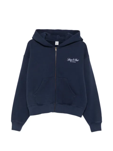 Sporty & Rich hoodie con logo bordado y cierre