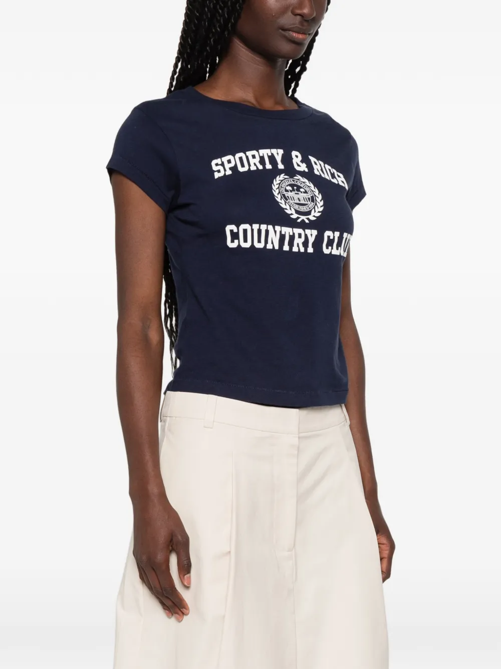 Sporty & Rich T-shirt met logoprint Blauw