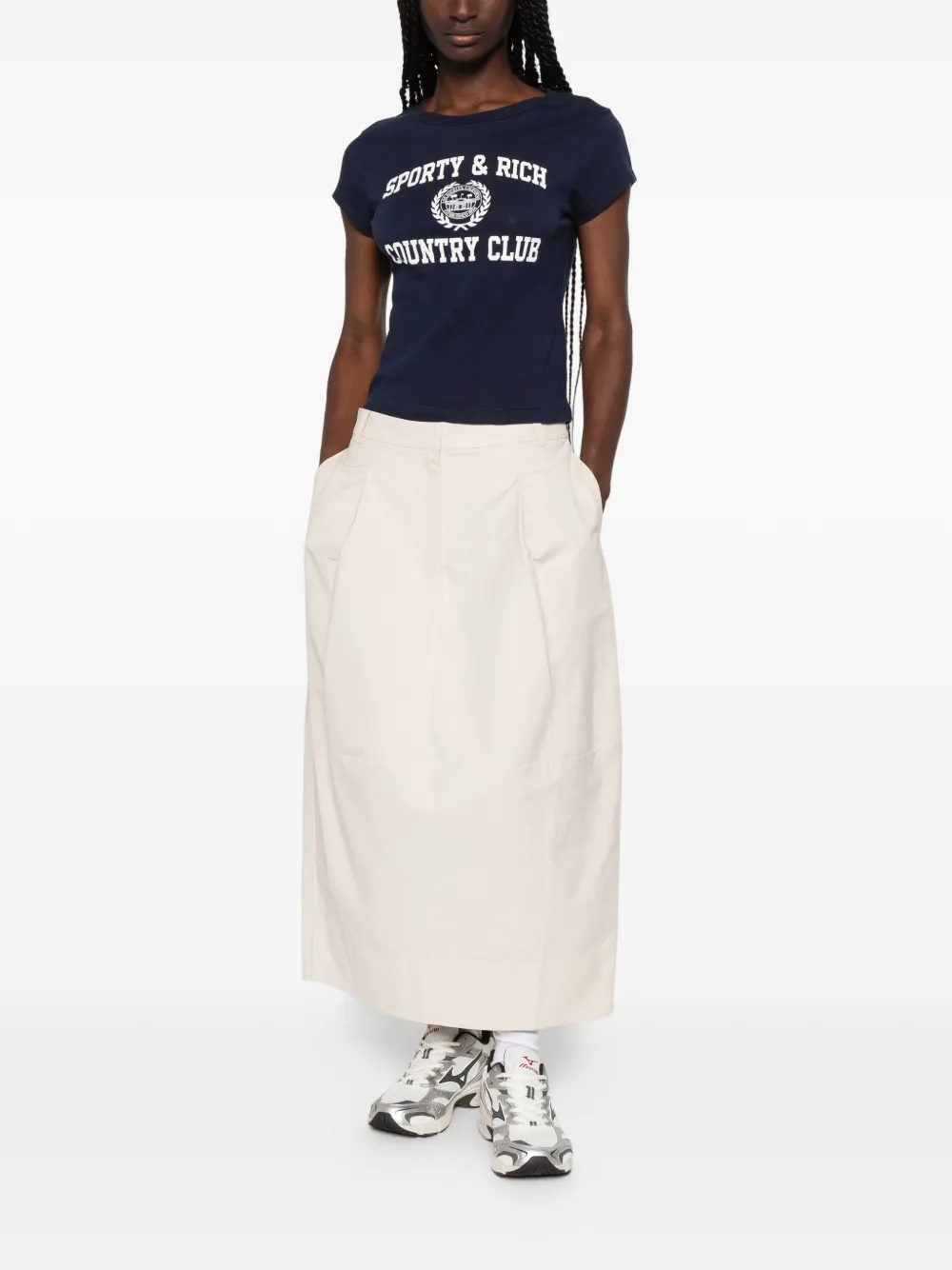 Sporty & Rich T-shirt met logoprint Blauw