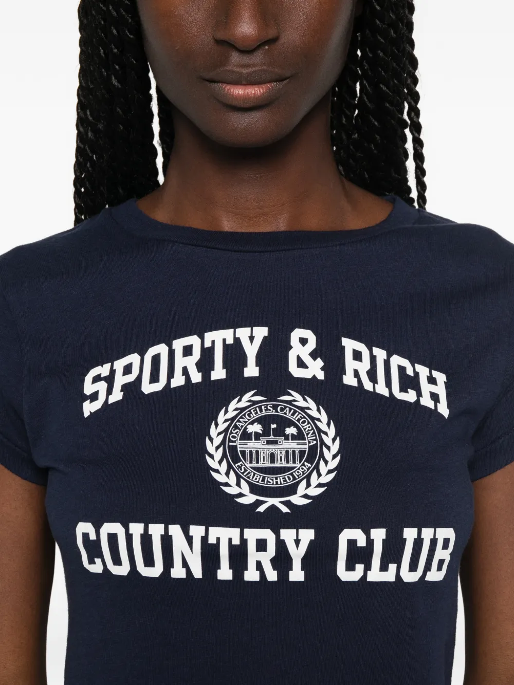 Sporty & Rich T-shirt met logoprint Blauw