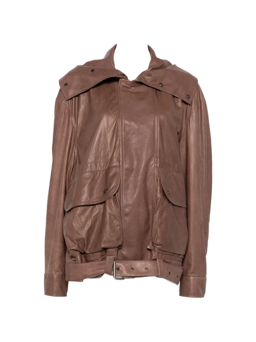 CALVIN KLEIN COLLECTION belted oversized jacket - Marrone