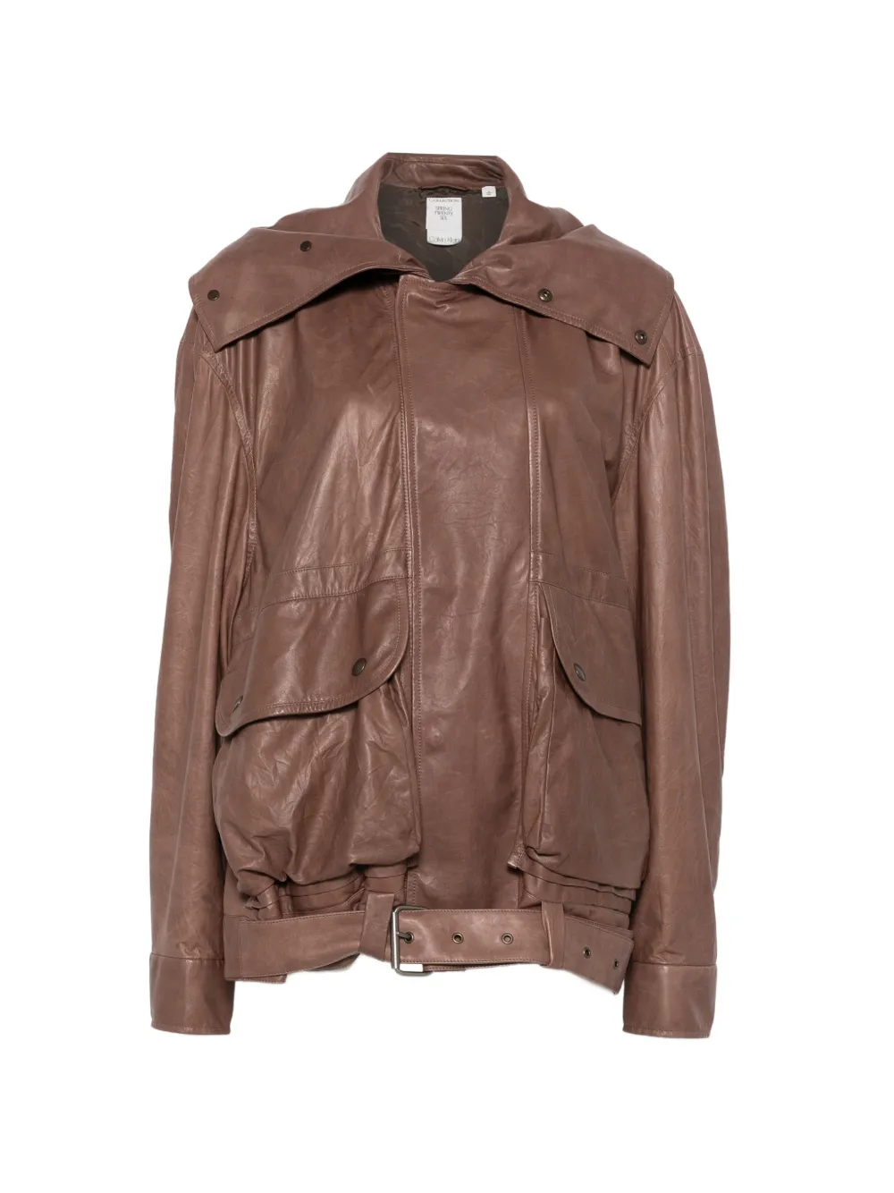 CALVIN KLEIN COLLECTION belted oversized jacket - Marrone