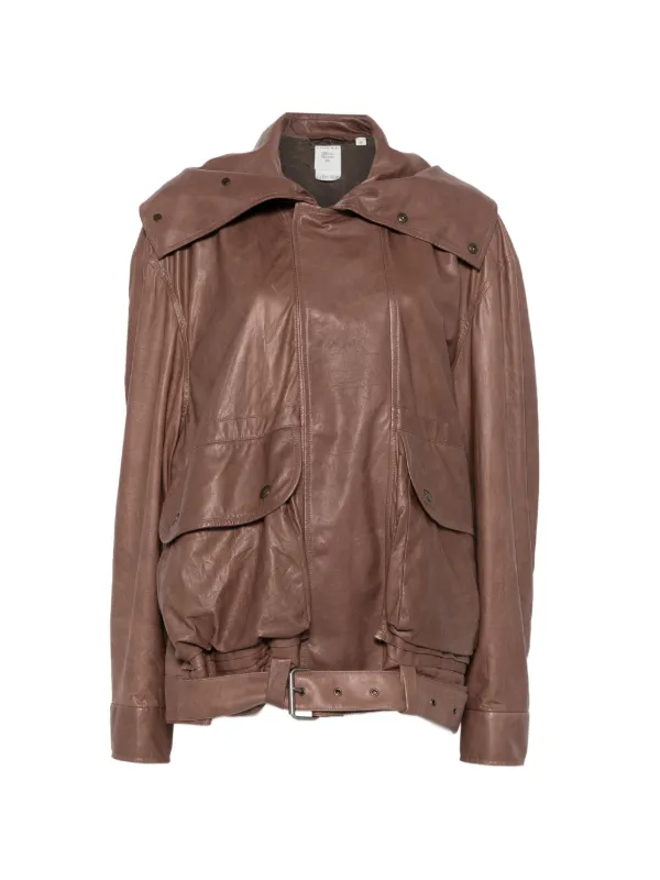 Calvin Klein Collection Belted Oversized Jacket in Brown