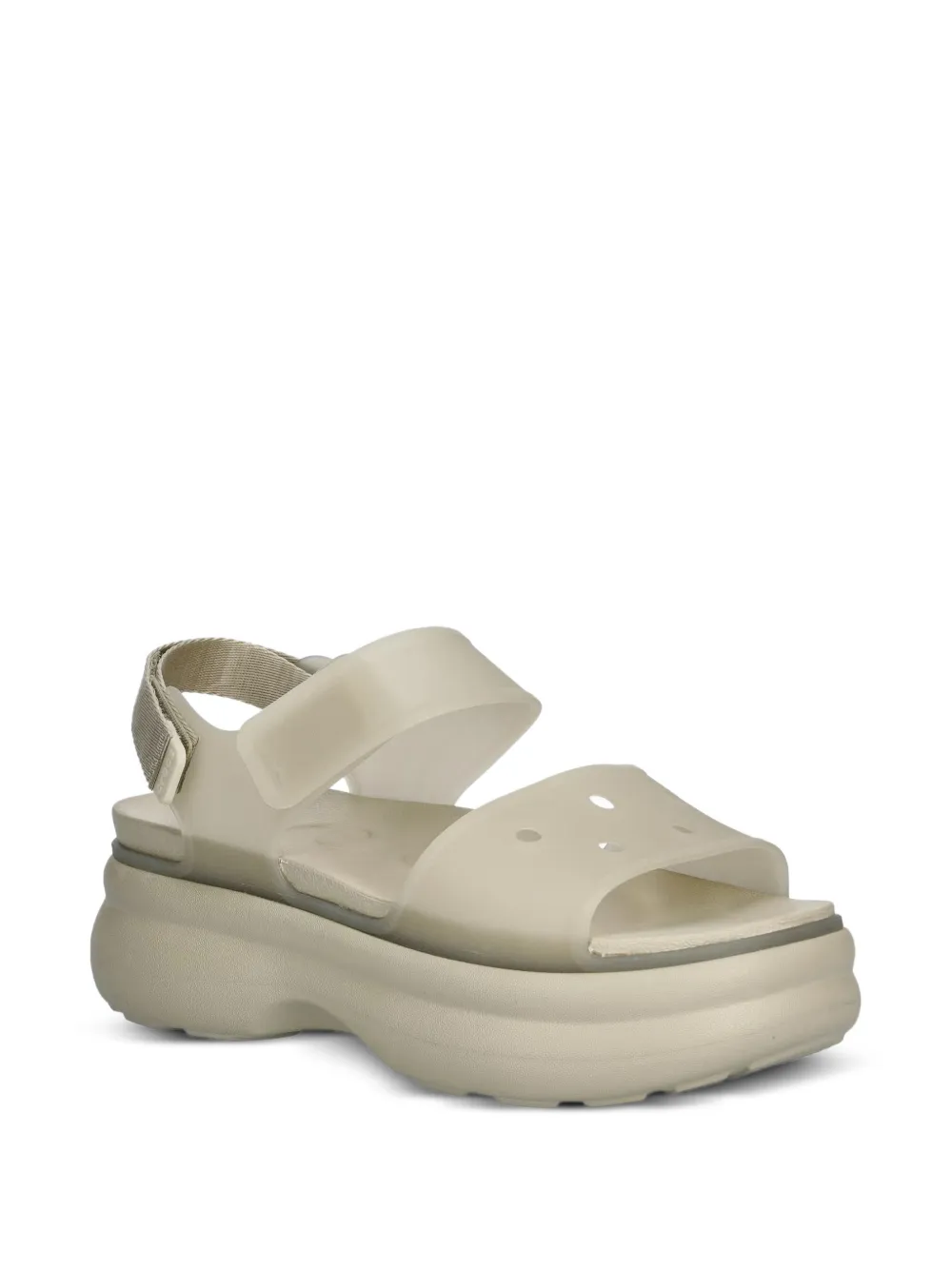 Crocs Soho Frosted Y Strap sandalen met plateauzool Beige