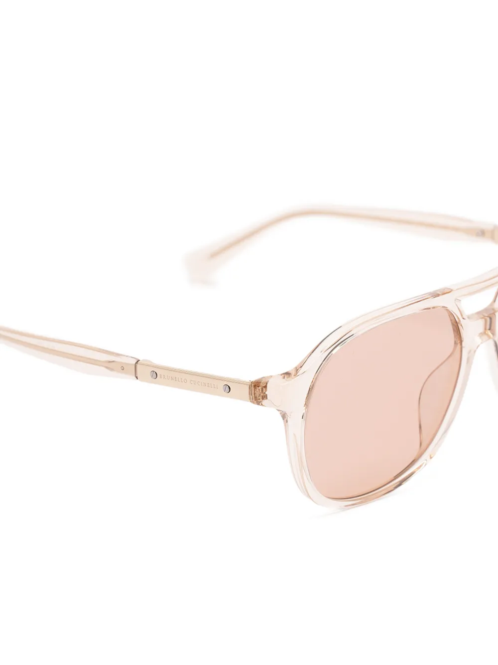 Brunello Cucinelli Zonnebril met piloten montuur Beige