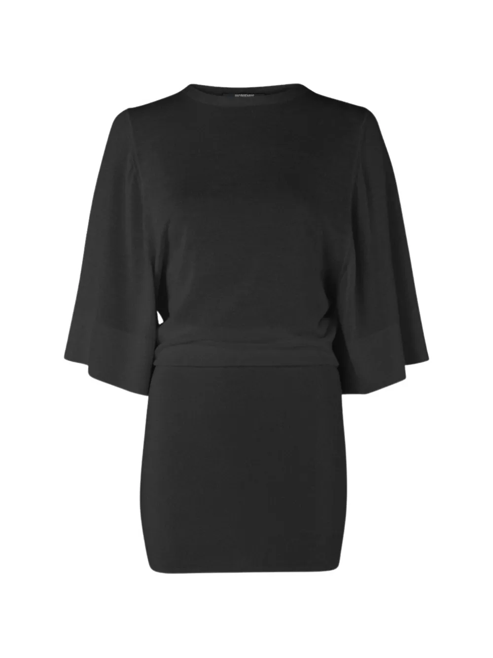 Jacquemus draped-waist flared-sleeve mini dress - Nero