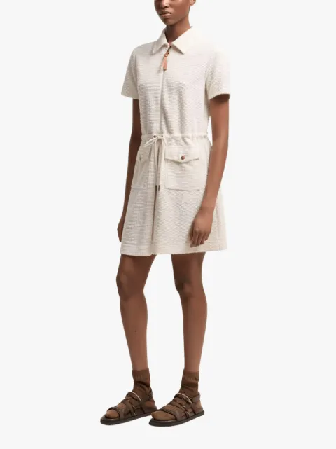 Moncler bouclé drawstring-waist mini dress