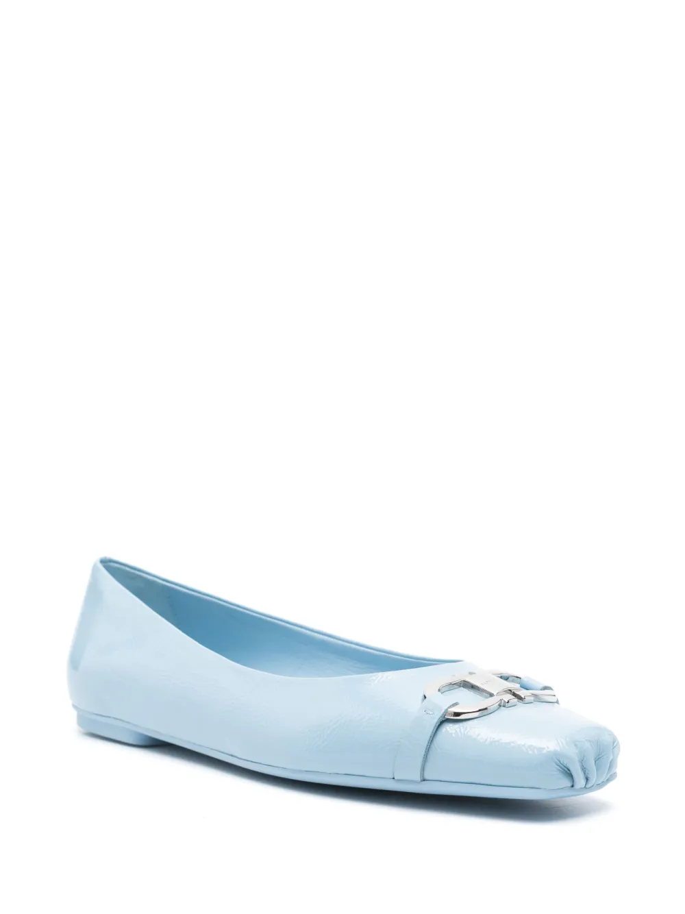 Ferragamo Gancini lakleren ballerina's Blauw