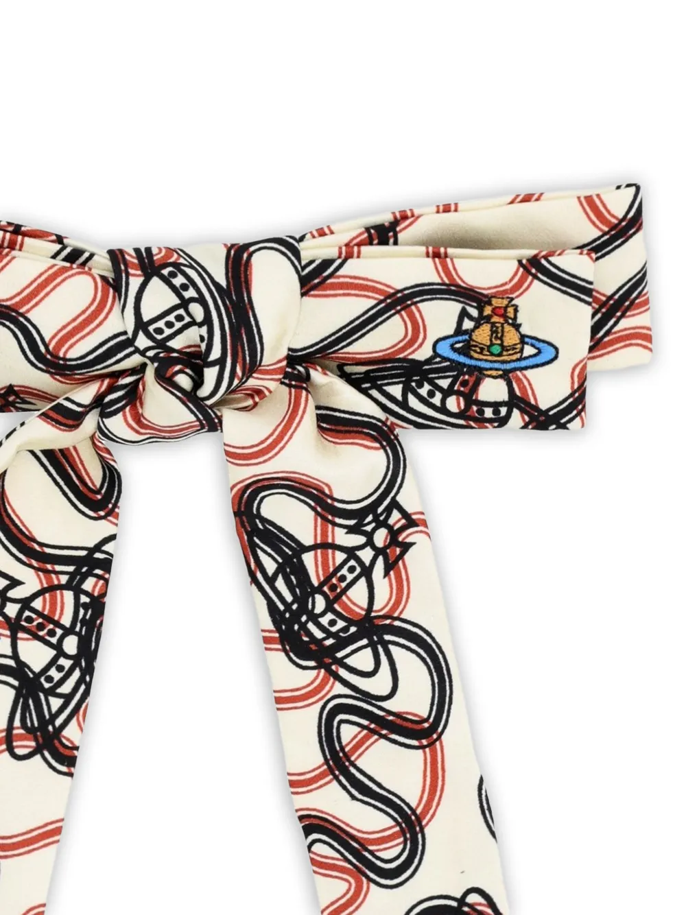 Vivienne Westwood Haarspeld met Orb-print en strik Wit