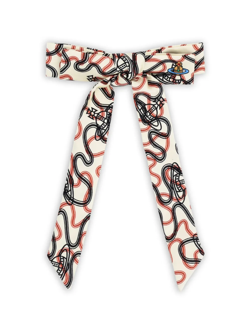 Vivienne Westwood Orb-print bow hair clip - Bianco