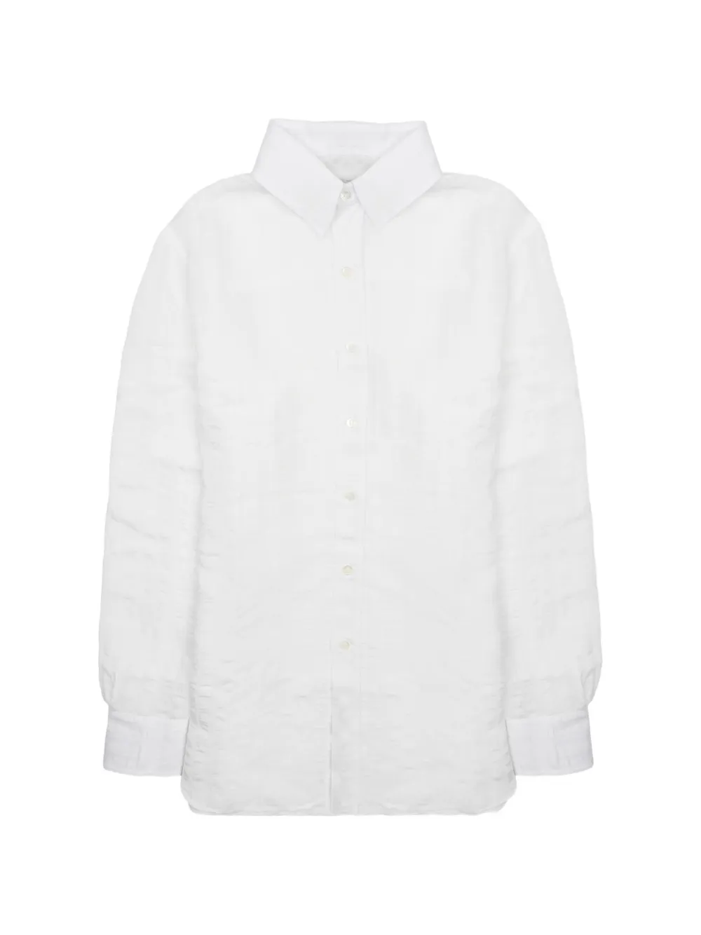 Department 5 crinkled long-sleeve shirt - Bianco