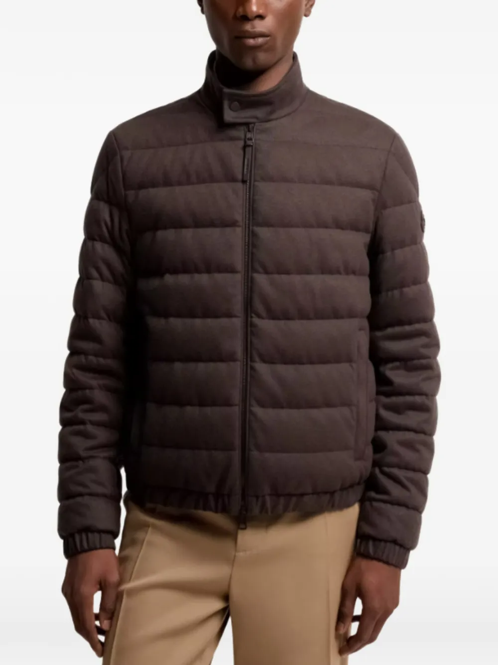Moncler Luray gewatteerd jack met rits Bruin