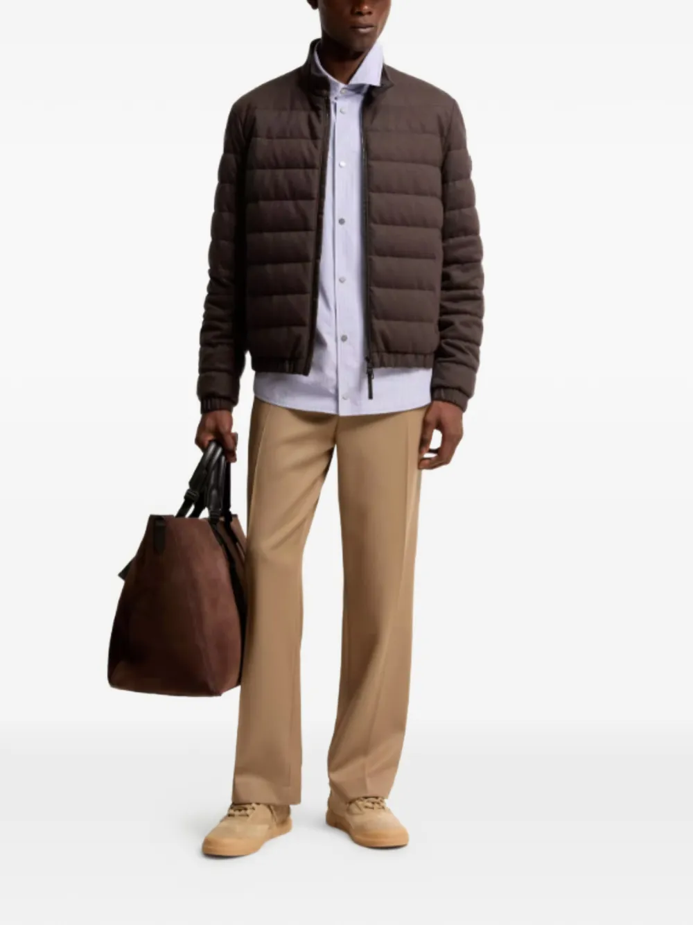 Moncler Luray gewatteerd jack met rits Bruin