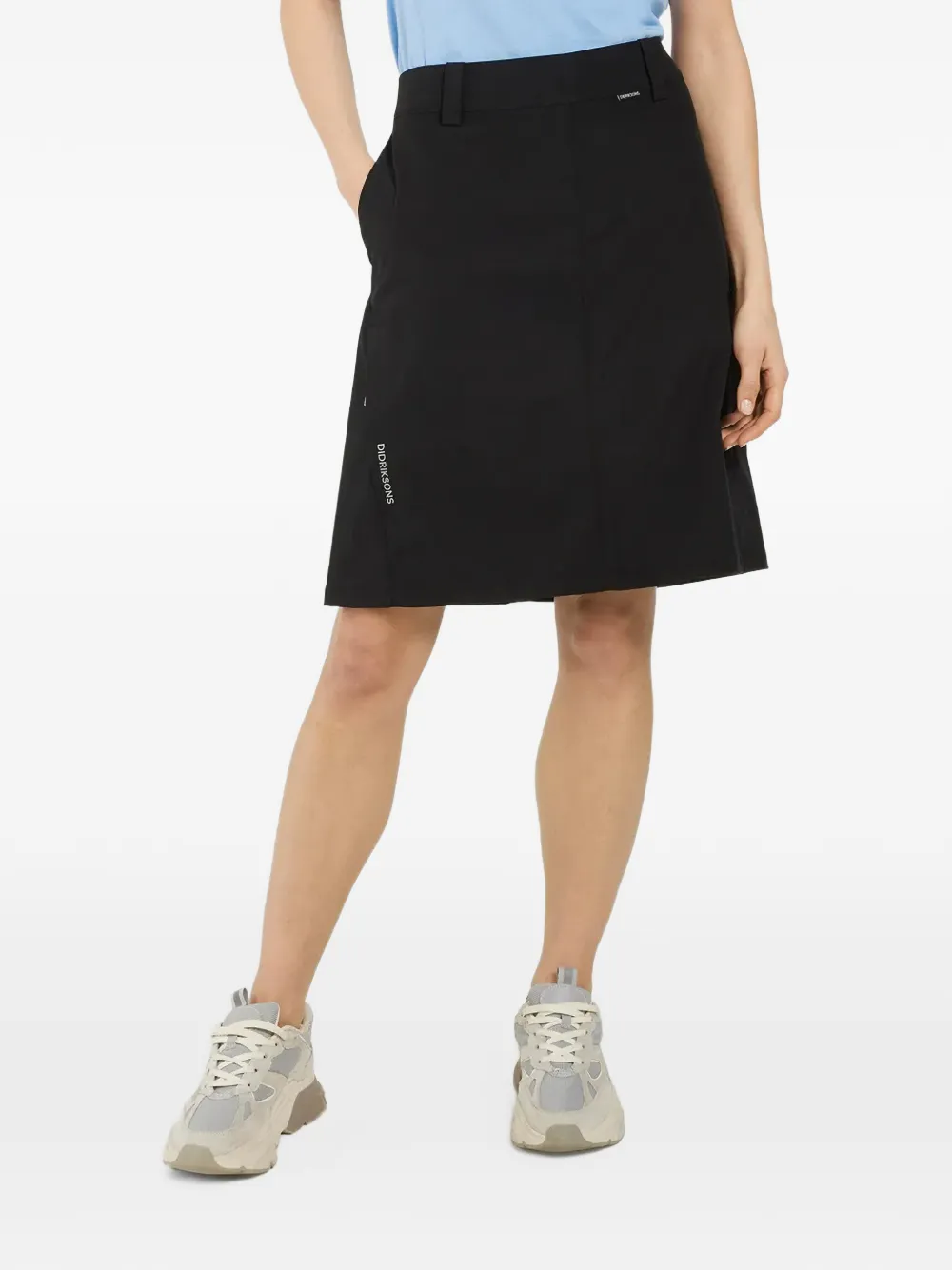 Didriksons Liv logo-print belt-loop mini skirt - Schwarz