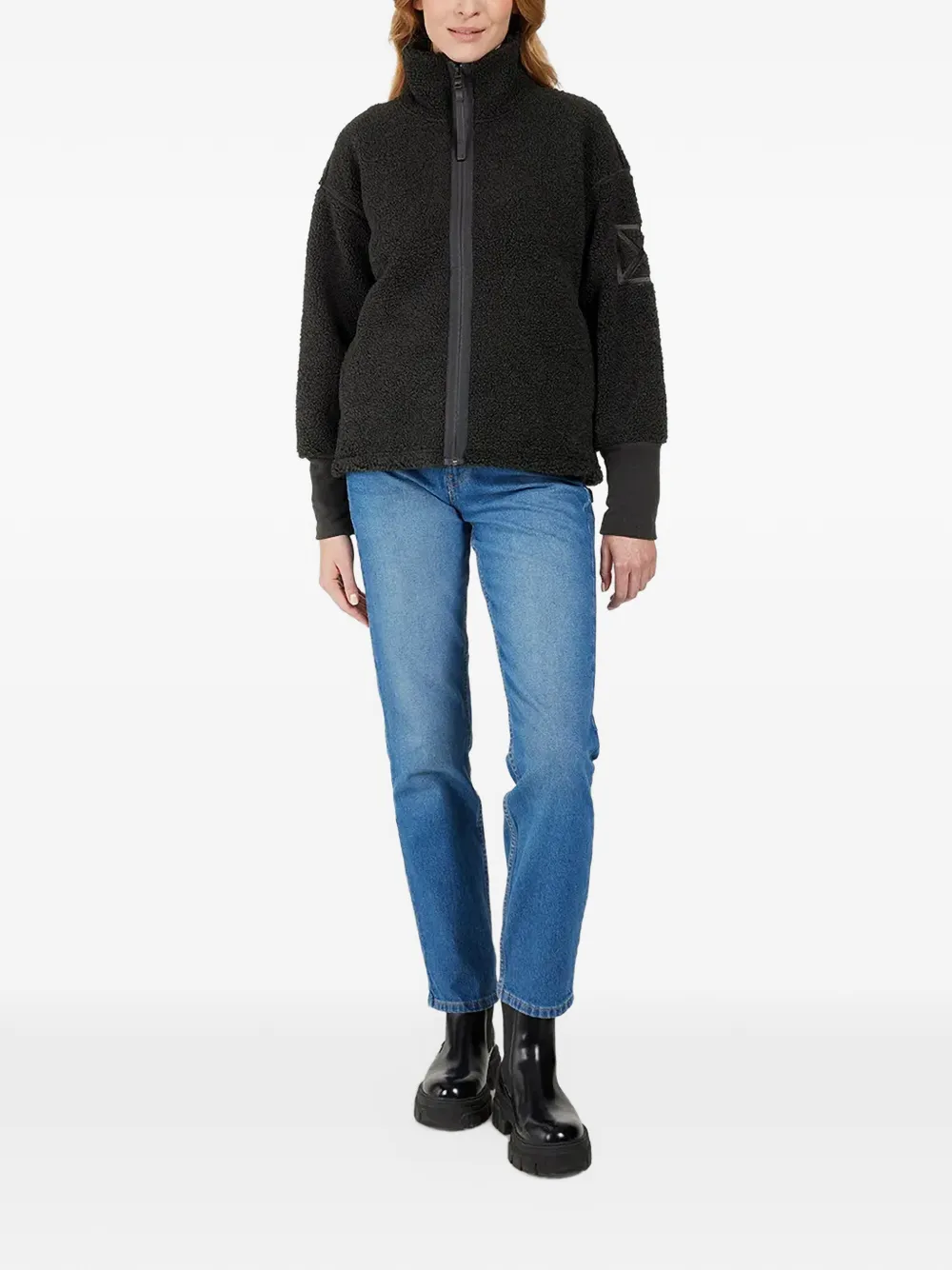 Didriksons Mella sherpa jack met rits Zwart