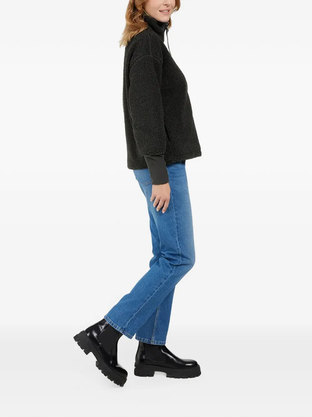 Didriksons Mella sherpa jack met rits Zwart
