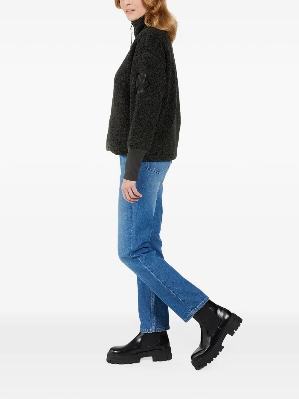 Didriksons Mella sherpa jack met rits Zwart