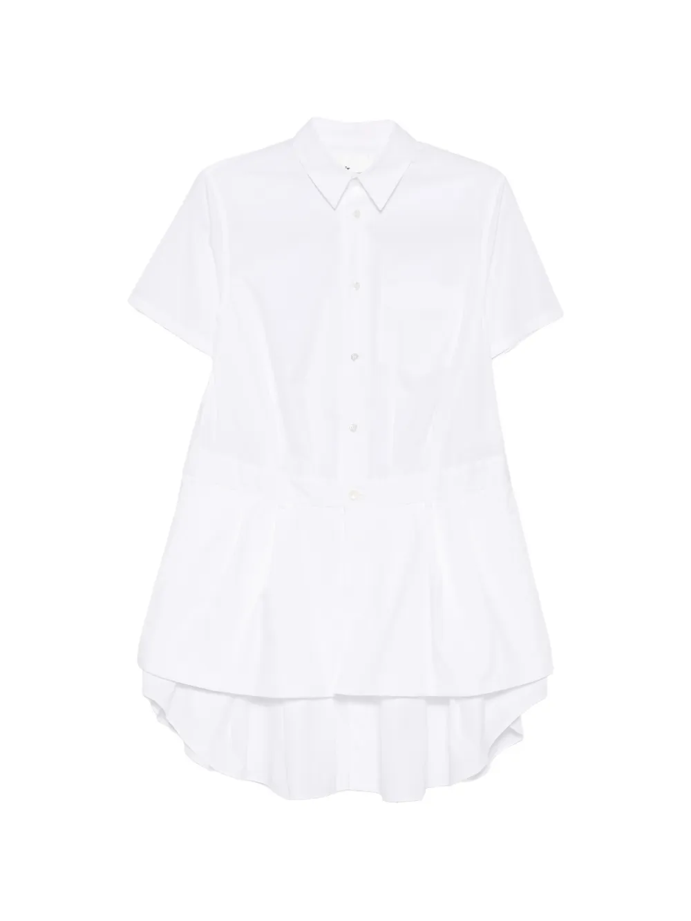 Noir Kei Ninomiya layered short-sleeve mini dress - Bianco