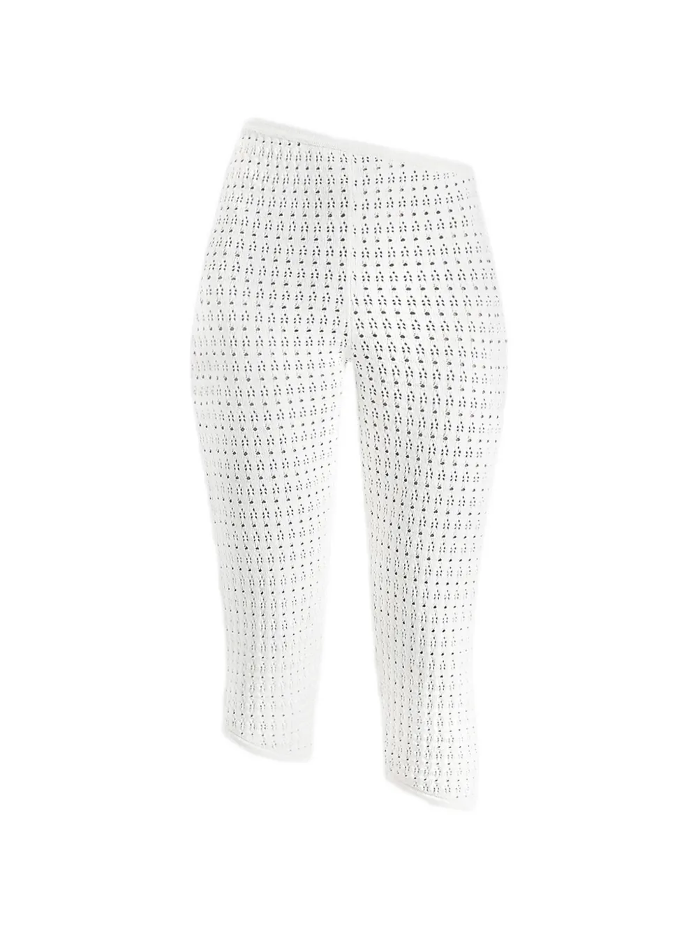 Manière De Voir Aimee pointelle asymmetric leggings - Bianco