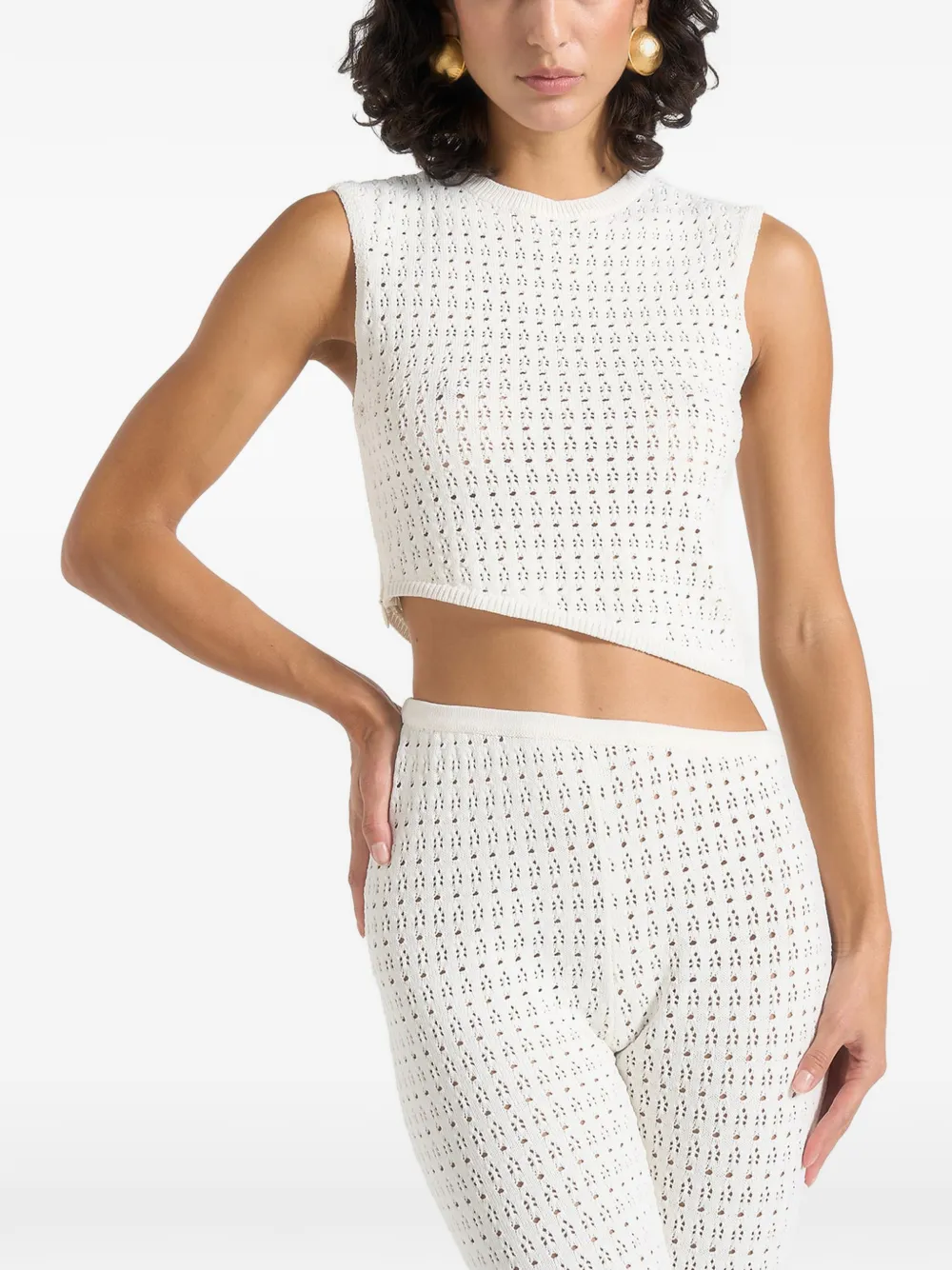 Manière De Voir Eugenie pointelle asymmetric top - Bianco