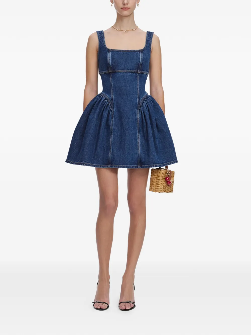Self-Portrait skater-style midi dress - Blu