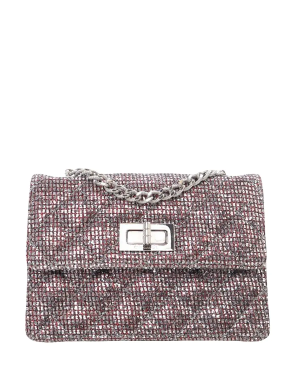 CHANEL Pre-Owned 2010-2011 Mini Glitter Canvas Reissue 2.55 Flap crossbody bag - Rosso