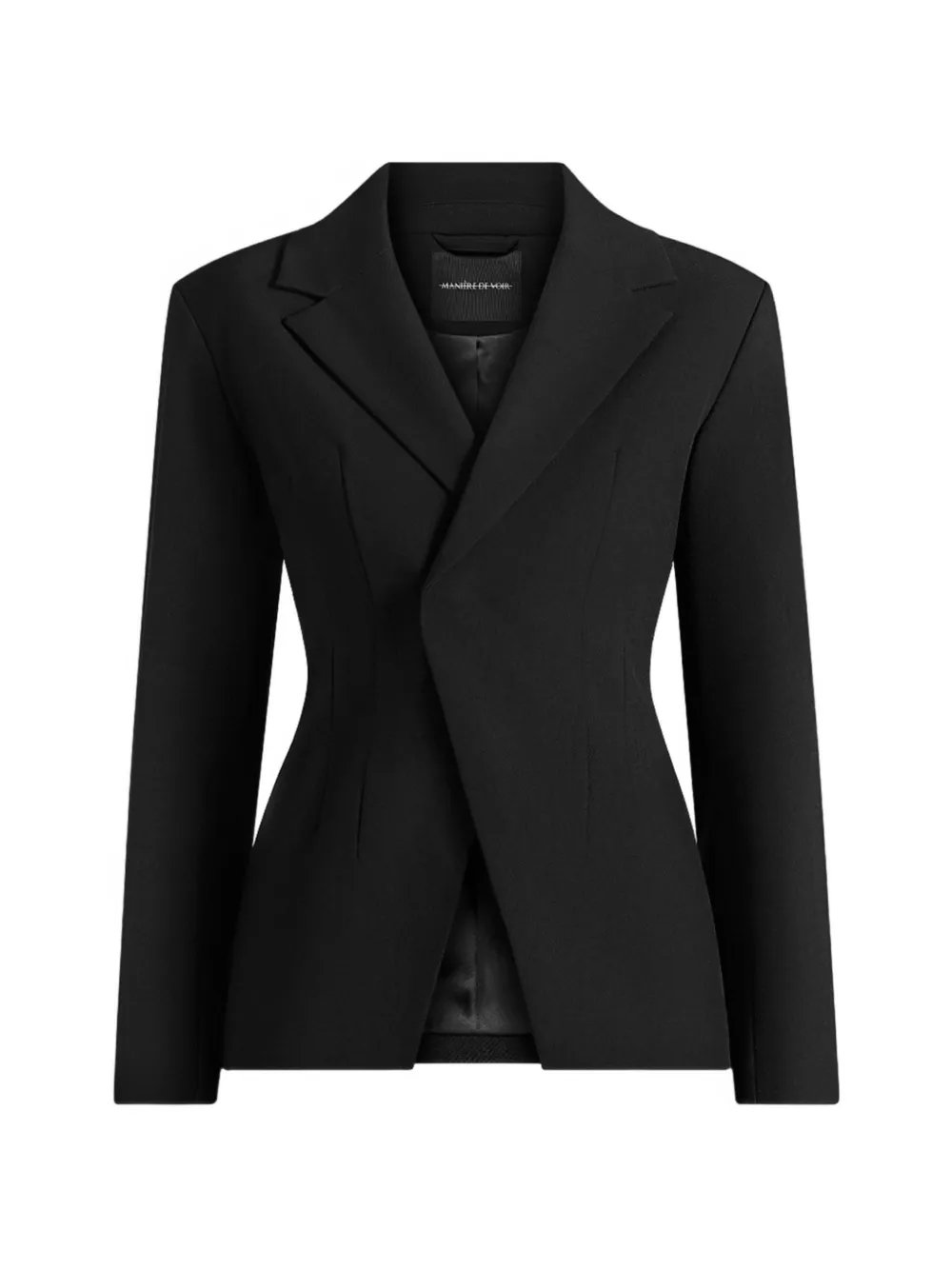 Manière De Voir Beatrice in black tailored cinched-blazer
